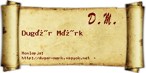 Dugár Márk névjegykártya